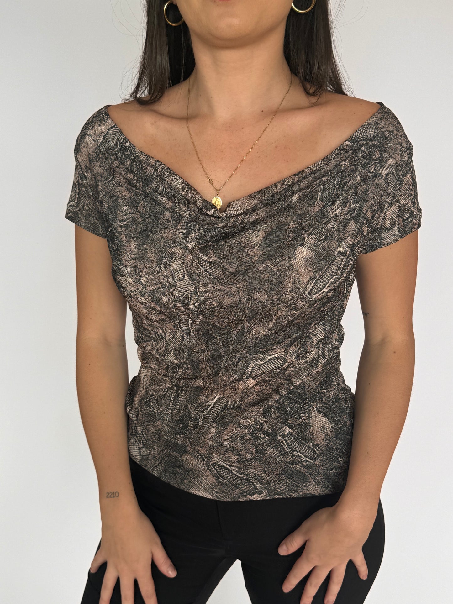 Y2K Snake Print Top - 6-8