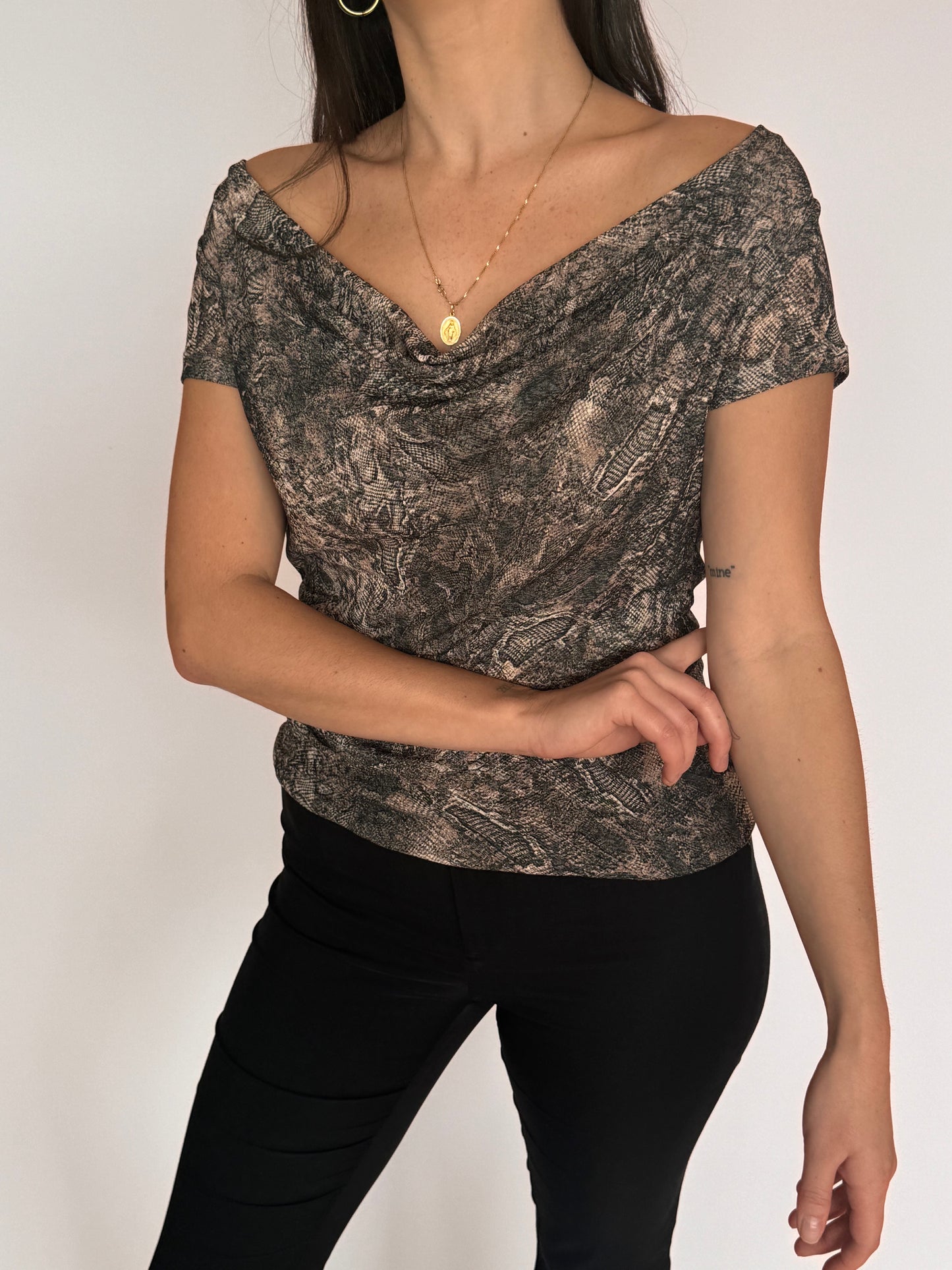 Y2K Snake Print Top - 6-8